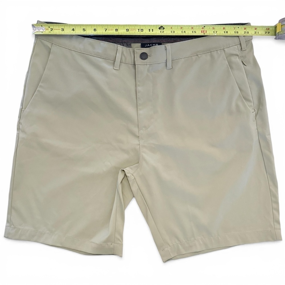 Jachs New York Performance Tech Shorts Mens Size 40 Khaki Stretch Poly Spandex - Picture 6 of 13